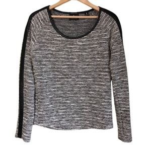 𝅺SCOTCH & Soda Leather Metallic Knit Crewneck Sweater Size 1 = US 4 (Small)